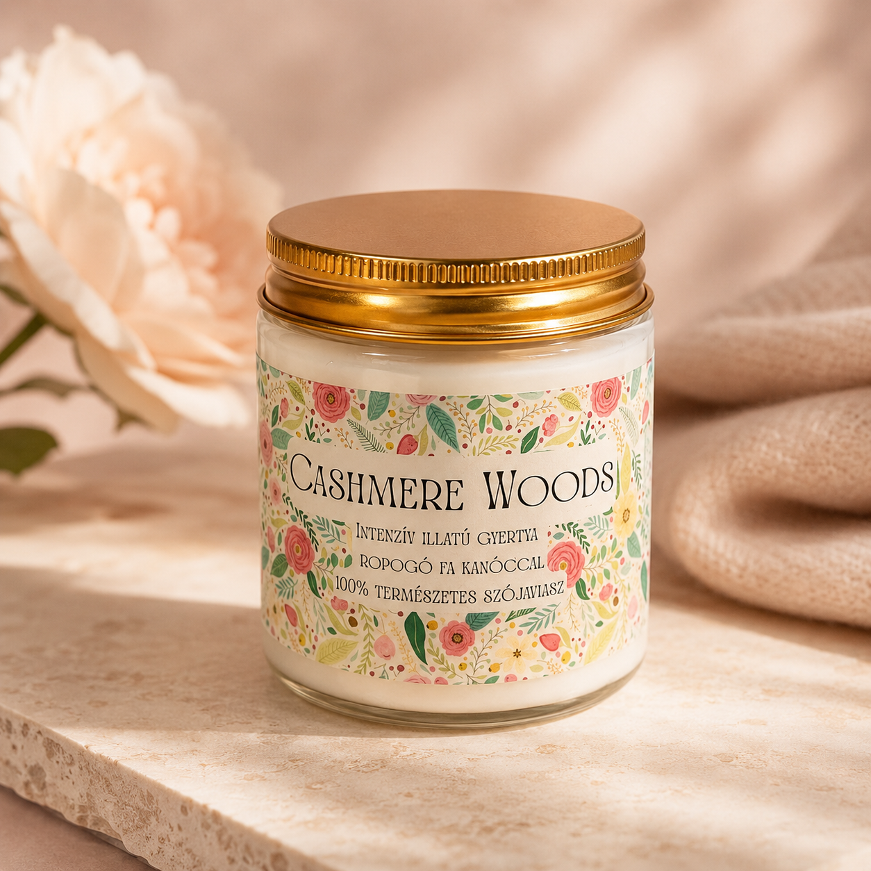 Cashmere Woods - Kézműves szójagyertya