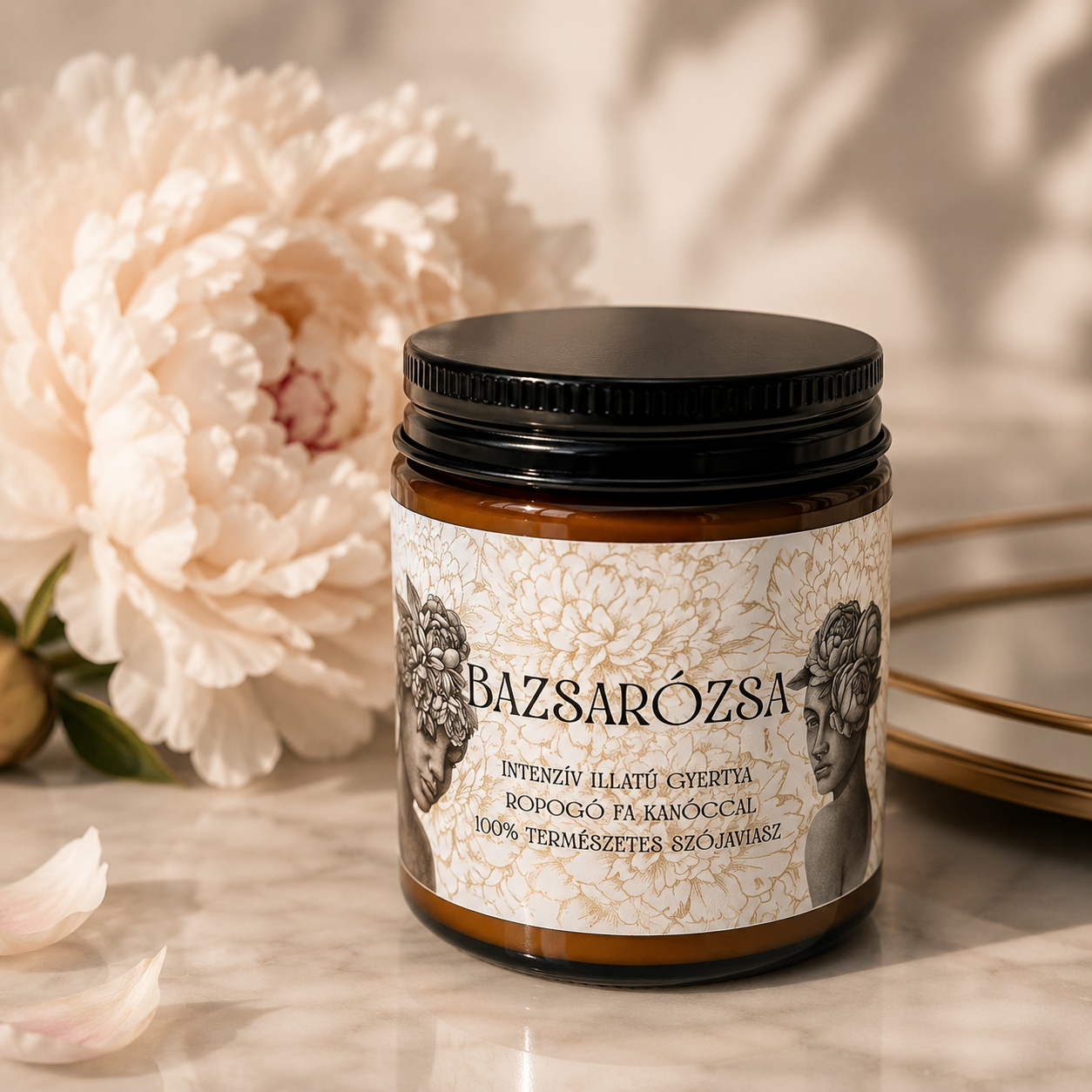 Bazsarózsa - Kézműves szójagyertya
